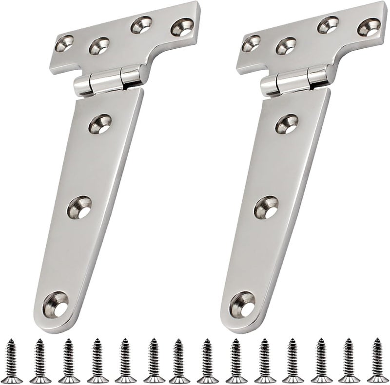 Laorde 316 Stainless Steel T Hinges Marine Grade Heavy Duty Boat Hatch Hinge Casting Cabinet Hardware Door Hinge with Screws - Image 1